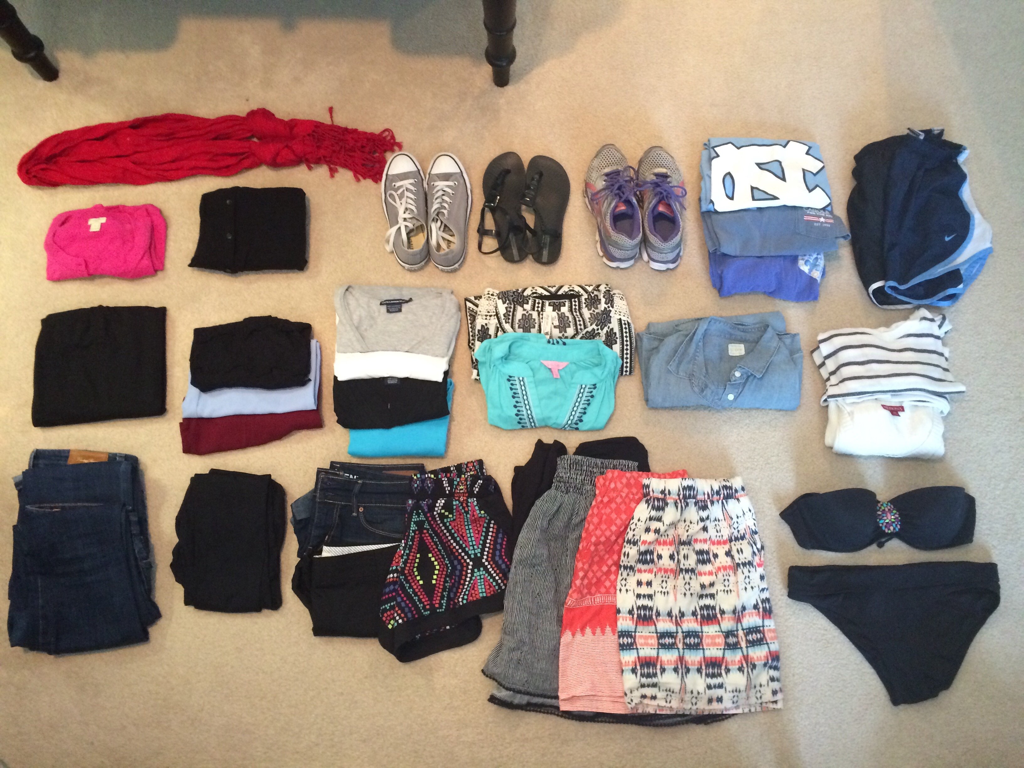All of the clothes and accessories that I'm bringing with me